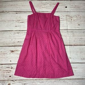 Crown & Ivy Eyelet A-Line Dress in Bright Pink Sz 8